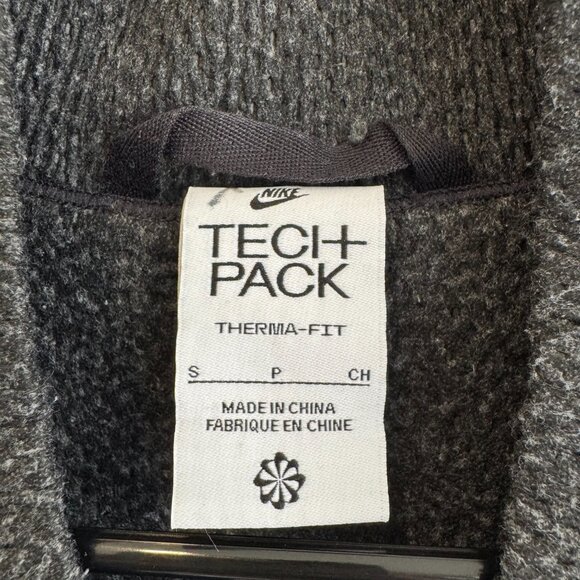 Nike Tech Pack Oversized S Flannel Bomber Jacket Long Coat Therma-Fit Zip Gray - Picture 3 of 5